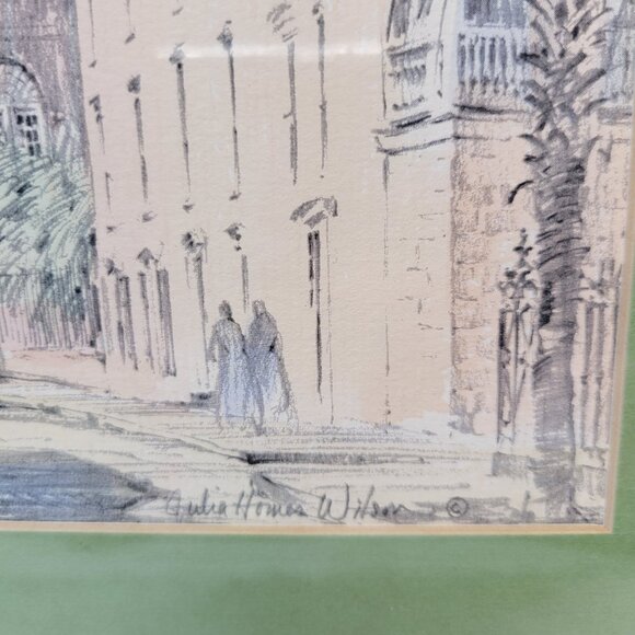 RARE Julia Homer Wilson Framed Lithograph St. Philip's Church Charleston S.C. - Picture 8 of 10